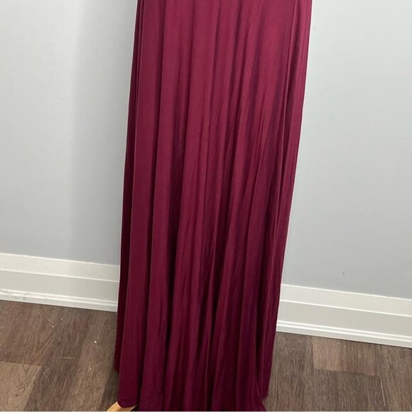 Lulus Womens Size Medium Tricks of the Trade Burgundy Maxi Dress Convertible - Picture 9 of 15